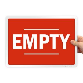 SmartSign "Empty" Cylinder Sign | 10" x 14" Aluminum