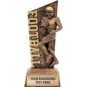 Dynamic Football Trophies, 6 1/2" 3D Resin Football Player Trophy Award, Includes 3 Lines of Custom Engraving Prime