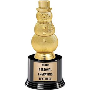 Crown Awards 5 1/2" Personalized Snowman Trophies, Snowman Trophy Prize with Custom Engraving, Prime