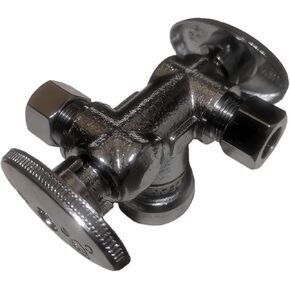 2 PCS xFitting OD ضغط 3/8 بوصة × 3/8 بوصة الضغط OD x 1/2 بوصة قم بتناسب صمام الزاوية المزدوجة ، 4-4-2 = 2xx