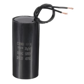 PATIKIL 30uf CBB60 Run Capacitor, AC 450V 2 Wires 50/60Hz Motor Running Capacitor 90x41.5x90, Black