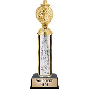 Crown Awards Pilgrim Turkey Trophies, Personalized Silver Pilgrim Turkey Trophy with Custom Engraving Prime