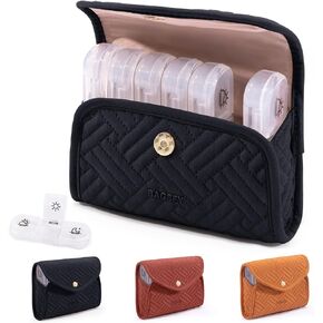 BAGSFY Weekly Pill Organizer 3 Times a Day in a Cute Fabric Pill Case, Medicine Pill Organizer, Pill Box, Portable Travel Pill Case, Pill Container for Medication, Vitamins, Fish Oils, Supplements