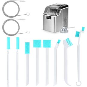 Palksky Ice Maker Cleaning Brush Set, Ice Machine Cleaning Tools - 2Pcs Drain Pipe Brush Nylon Bristles with 8Pcs Crevice Cleaning Brush