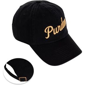 Desert Cactus Purdue University Baseball Hat PU Boilermakers Hats Cap Brimmed Embroirderd Adjustable Cloth Strap Adult (Style J1 Vintage) Black