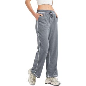 Womens Track Pants Baggy High Waisted Wide Leg Sweatpants Drawstring Athletic Joggers Trousers Lounge Pants