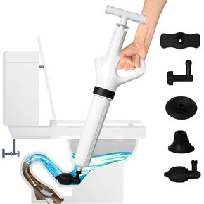 Air Plunger Drain Clog Remover By Sleek Home- High-Pressure Air Toilet Plunger & Drain Unclogger- Drain Cleaner & Hair Clog Remover Air Blaster (ABS)