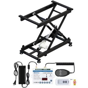 DIHOOL Electric Scissor Lift Table 350LB Load, 195-680MM Height Adjustable Electric Lifting Platform