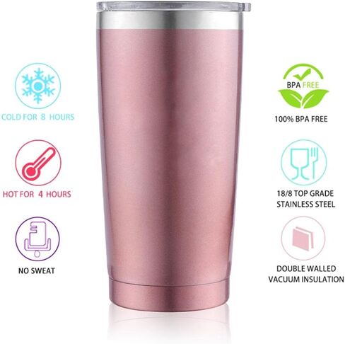 18th Birthday Gift for Her/Him - 18 & Fabulous 20 oz Travel Tumbler/Coffee Cup/Mug/Glass Funny Sayings Christmas Party Gifts Idea for Cousin,Classmate,Sisters,BFF,Daughter,Son (Rose Gold) in Saudi Arabia