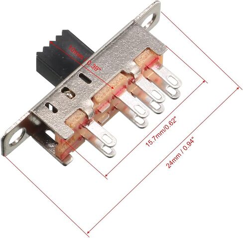 uxcell 5 pcs 8 pin pcb 3 موضع على/on/on dp3t 2p3t switch mini slide switch in Saudi Arabia