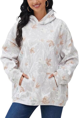 Oversized Leopard Print Hoodie for Women Men Long Sleeve Hooded Sweatshirts Cute Pullover with Pocket in Saudi Arabia
