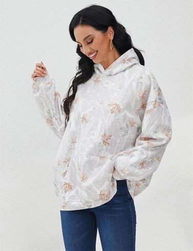 Oversized Leopard Print Hoodie for Women Men Long Sleeve Hooded Sweatshirts Cute Pullover with Pocket in Saudi Arabia
