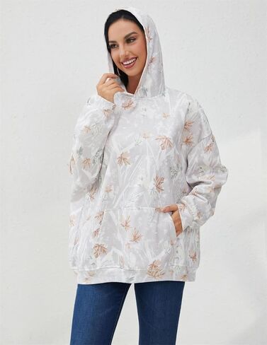 Oversized Leopard Print Hoodie for Women Men Long Sleeve Hooded Sweatshirts Cute Pullover with Pocket in Saudi Arabia