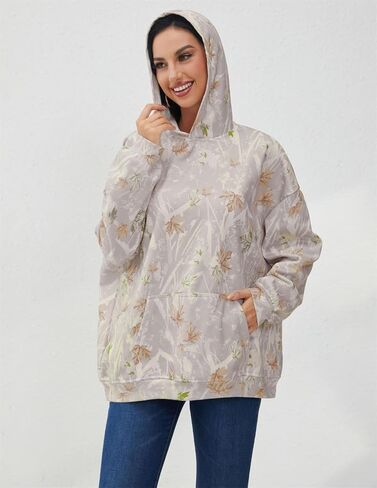 Oversized Leopard Print Hoodie for Women Men Long Sleeve Hooded Sweatshirts Cute Pullover with Pocket in Saudi Arabia