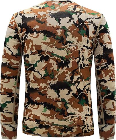 Men's 100% Merino Wool Hunting Base Layer Tops Camo Shirts in Saudi Arabia
