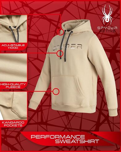 مجموعة SPYDER MEN MEN SOWSSINT - 2 قطعة دافئة الأداء هوديي السلبان وسروال الركض الرياضي للرجال (S -XXL) in Saudi Arabia
