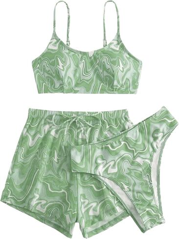 SOLY HUX Women's Bathing Suits Tie Dye Matching Top and Swim Bottom Swimsuit 3 Piece Bikini Set in Saudi Arabia