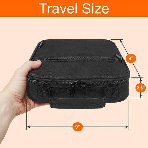 Medium Travel Pill Bottle Organizer, Medicine Bag, Carrier for Medications and Medical Supplies - Black (Without Lock) in Saudi Arabia