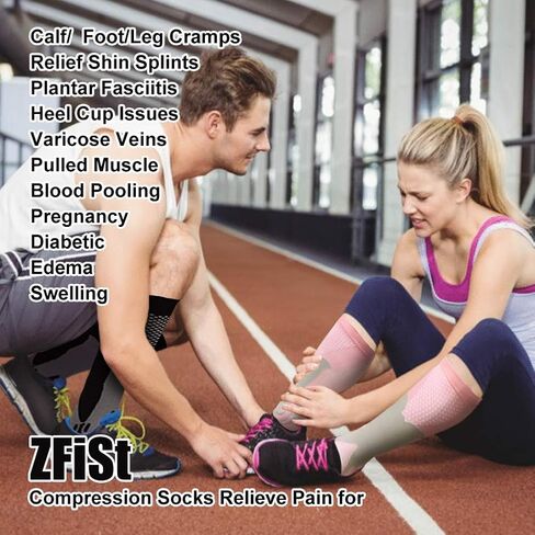 ZFiSt Plus Size Compression Socks Wide Calf for Women Men,Sport Compression Stocking Nurse Socks in Kuwait
