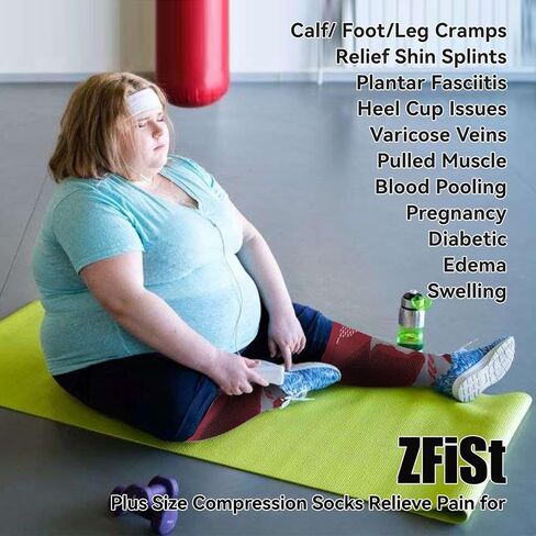 ZFiSt Plus Size Compression Socks Wide Calf for Women Men,Sport Compression Stocking Nurse Socks in Kuwait