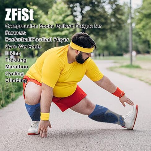 ZFiSt Plus Size Compression Socks Wide Calf for Women Men,Sport Compression Stocking Nurse Socks in Kuwait