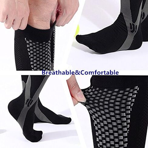 ZFiSt Plus Size Compression Socks Wide Calf for Women Men,Sport Compression Stocking Nurse Socks in Kuwait