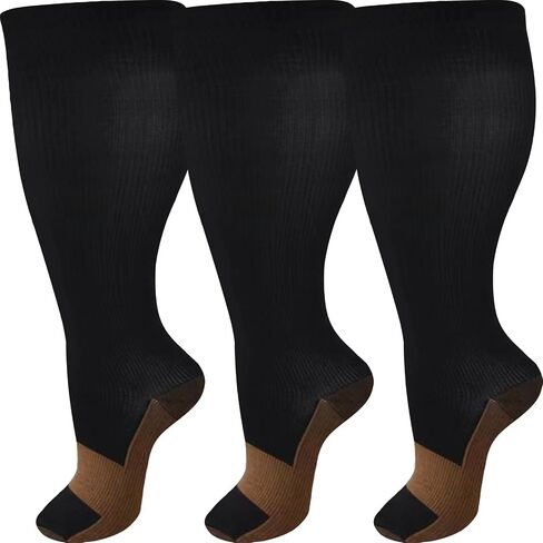 ZFiSt Plus Size Compression Socks Wide Calf for Women Men,Sport Compression Stocking Nurse Socks in Kuwait
