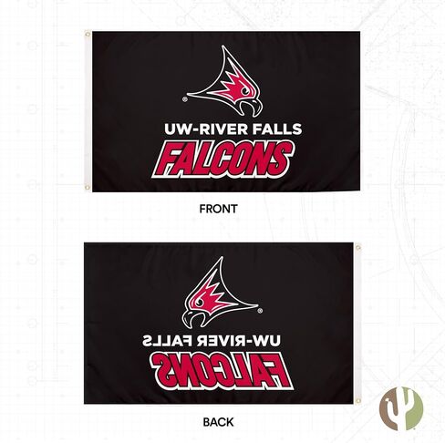Desert Cactus University of Wisconsin River Falls uwrf flag - 3 × 5 أقدام لافتة الصقور ، النسيج المتين الداخلي/الخارجي ، تصميم البوليستر 100 ٪ (النمط 4A) in Saudi Arabia