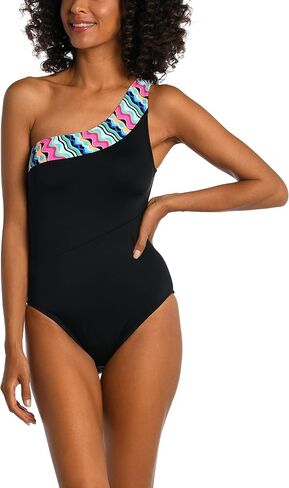 AMAVI Women's One Shoulder One Piece Swimsuit in Kuwait