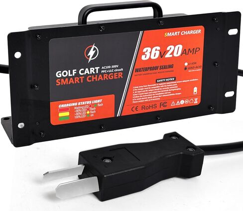 20 أمبير 36 فولت لعبة الجولف عربة شاحن بطارية ل Ezgo ، Club Car ، Yamaha Golf Cart مع Crowfoot Slop ، فقط لبطاريات الحموضة الرصاص in Kuwait