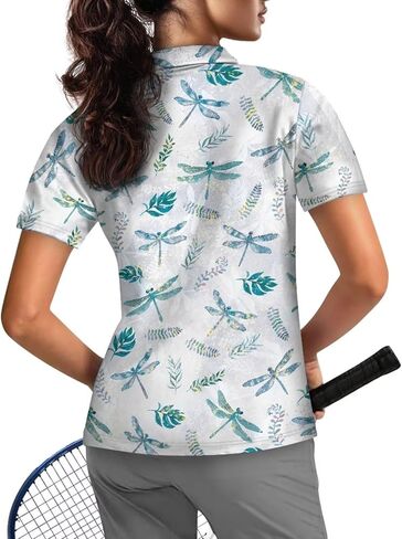 Women's Short Sleeve Golf Shirts Sun Protection Tops Quick Dry Athletic Tennis T-Shirt Quarter Zip Golf Tees XS-XXL in Kuwait