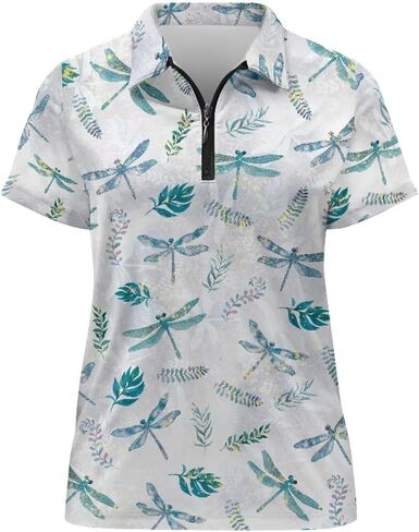 Women's Short Sleeve Golf Shirts Sun Protection Tops Quick Dry Athletic Tennis T-Shirt Quarter Zip Golf Tees XS-XXL in Kuwait