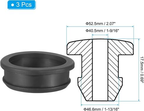PATIKIL 19mm / 3/4 Inch Drill Hole,9/16 Inch ID Rubber Grommets, 12Pcs Top Hat Grommet for Wiring Eyelet Ring Gasket Automotive Firewall Cable Hole Plugs Wires Protection, Black in Kuwait