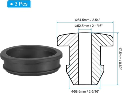 PATIKIL 19mm / 3/4 Inch Drill Hole,9/16 Inch ID Rubber Grommets, 12Pcs Top Hat Grommet for Wiring Eyelet Ring Gasket Automotive Firewall Cable Hole Plugs Wires Protection, Black in Kuwait