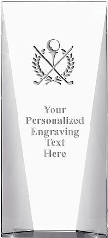 Custom Engraved Glass Trophy - Recognition & Employee Awards - 11" Waterfall Corporate Awards with Personalized Engraving in Saudi Arabia