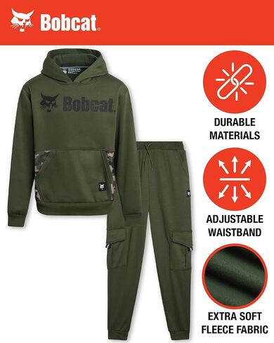 Bobcat Boys' Sweatsuit Set - 2 Piece Fleece Hoodie Sweatshirt and Cargo Jogger Pants - Active Matching Sets for Boys (8-18) in Kuwait