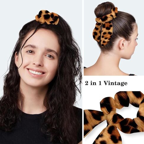 1 Pack Surgical Cap with Hair Scrunchy, Scrub Hat Ponytail Holder for Women, Animal Leopard Print Patterns in Saudi Arabia