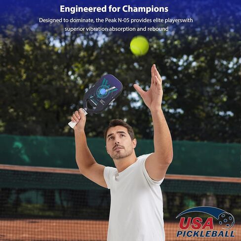 Victory Vibes Pickleball Paddles - Ergonomic Pickleball Paddles Carbon Fiber Increased Spin with Precise Shots, Honeycomb Polypropylene USA Approved Pickle Ball Rackets for Adult - Blue in Saudi Arabia