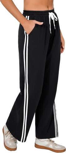 Quenteen Women's Wide Leg Sweatpants Baggy Sweat Pants with Pockets High Waisted Track Pants Drawstring Joggers in Saudi Arabia