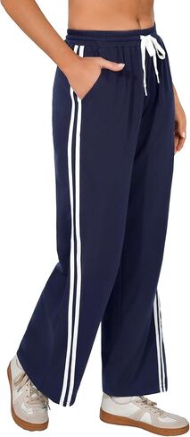 Quenteen Women's Wide Leg Sweatpants Baggy Sweat Pants with Pockets High Waisted Track Pants Drawstring Joggers in Saudi Arabia