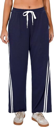 Quenteen Women's Wide Leg Sweatpants Baggy Sweat Pants with Pockets High Waisted Track Pants Drawstring Joggers in Saudi Arabia