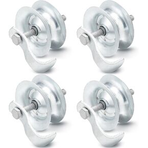 Pasimy 4 Pcs 5'' Gate Roller Galvanized Steel Pipe Track Roller for 1 5/8" Pipe Track