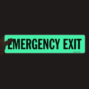 SmartSign "خروج الطوارئ" | 4 "× 18" Glow-in-the-dark فينيل مصنوع في الولايات المتحدة الأمريكية