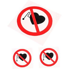 GLEAVI 3pcs Warning Stickers Safety Label No Pacemaker Sticker Not Pacemaker Warning Decals Warning Sticker for Pacemaker Caution Decals Round Warning Sign Safety Warning Sign Decals