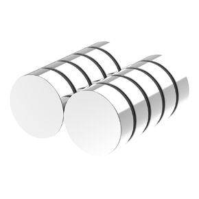 N52-3/4" D x 1/4" H - 10 Pack, Powerful Rare Earth Magnets, Silver Super Strong Neodymium Disc Magnets for Fridge, DIY, Building, Scientific, Craft, and Office Mighty Magnets