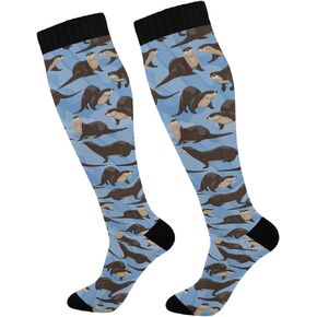 Eurasian Otter Compression Socks for Women Men Knee High Running Socks for Medical Running,1 Pair