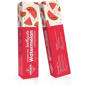 | Premium Fluoride-Free Toothpaste | Fights Plaque, freshens Breath | SLS Free, Cruelty-Free, NO Artificial Flavors (Watermelon)