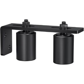Slide Gate Guide Roller 2" Black with L Rear Post Bracket,Universal Adjustable Sliding Gate Rollers,Heavy Duty Sliding gate kit for Sliding Gates and Rolling Doors
