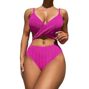 SOLY HUX Bikini Sets for Women Criss Cross Wrap Tie Back Bathing Suits Two Piece Swimsuit