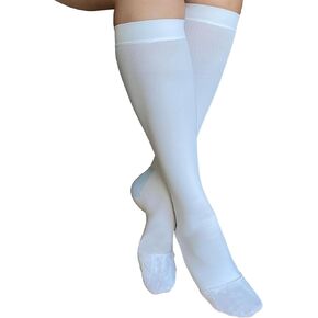ITA-MED Anti-Embolism Knee High Compression Socks for Men & Women, 18 mmHg, Soft & Breathable, Inspection Toe Hole